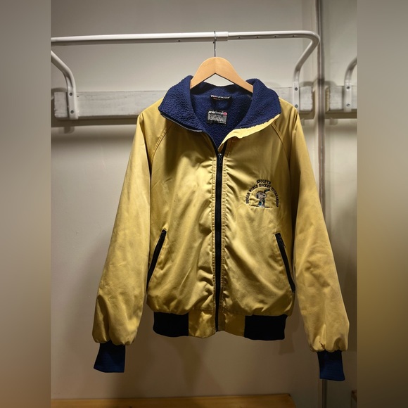 Vintage Sportsmaster USA Polarfleece jacket yellow Snoopy Senior World Hockey - Picture 4 of 14
